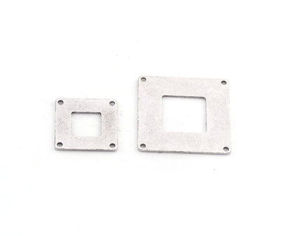 Square Charms, Connector, Middle Hole, Blank Stamp Charms, Earring Charms, Antique Silver plated brass 20mm 30mm thickness 0.8mm 5550 AS