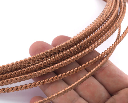 Twisted Swirl Textured Strip Raw Copper Wire Strip sheet, Home Decoration, Jewelry Findings 5x2mm RF7-11