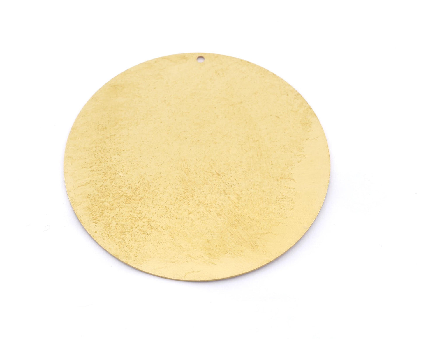 Circle Big (60mm) raw brass circle tag 1 hole raw brass Engraving Blank 1923