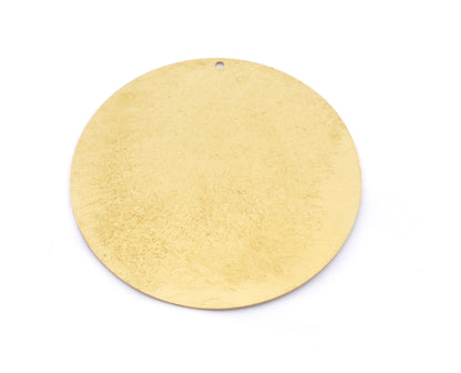 Circle Big (60mm) raw brass circle tag 1 hole raw brass Engraving Blank 1923