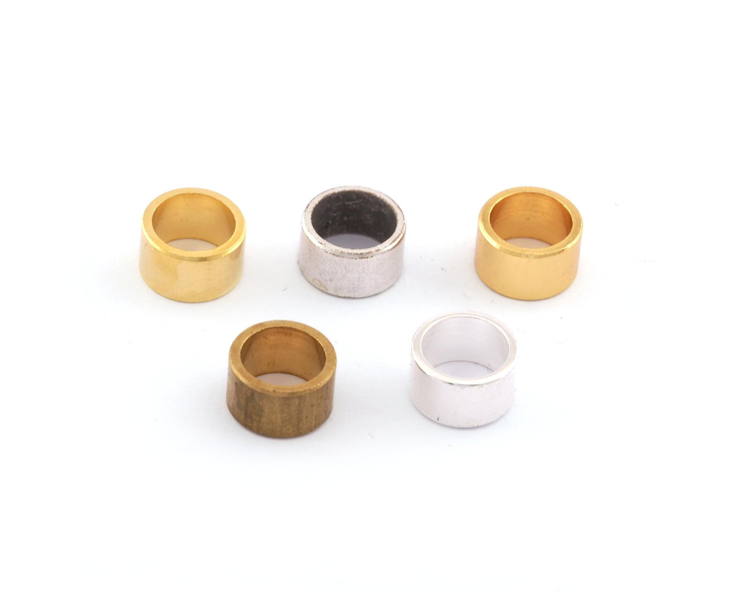 Disc Ring Beads 10x6mm (hole 8mm) Raw Solid Brass, Antique Shiny Silver, Shiny Matte Gold Plated Beads Spacer Bead , Findings bab8 1619