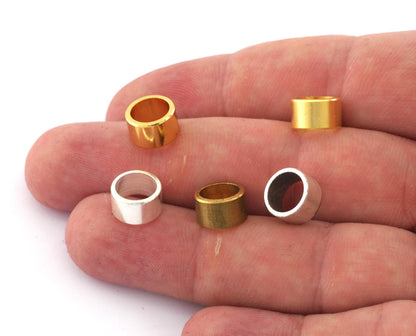 Disc Ring Beads 10x6mm (hole 8mm) Raw Solid Brass, Antique Shiny Silver, Shiny Matte Gold Plated Beads Spacer Bead , Findings bab8 1619