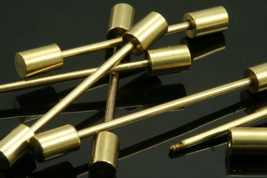 Raw brass barbell, 2mm bar, Inner Sizes (aprx): 20mm 30mm 35mm 40mm 50mm 60mm 80mm 85mm 100mm bb2