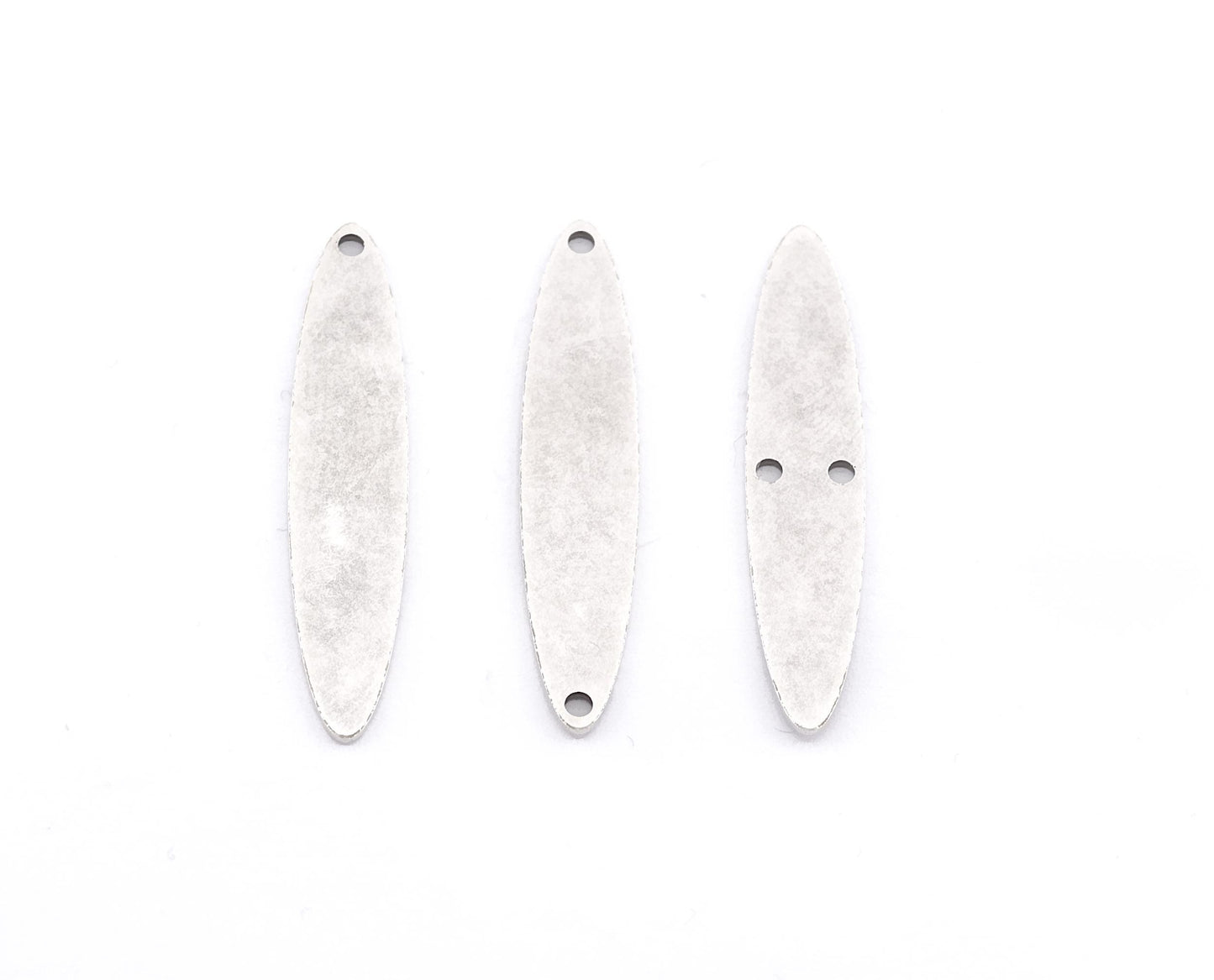 Oval Shape Charms, Connector, Earring Charms, Antique silver plated brass 40x8 mm thickness 0.8mm 4988 as