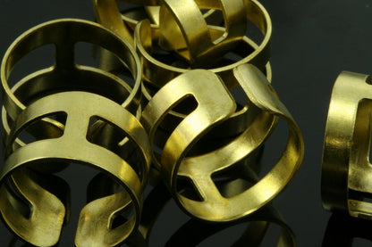 20x13mm (hole 19mmUS 9 ) raw brass adjustable knuckles ring, industrial brass charms, findings spacer bead Ri19i-1120