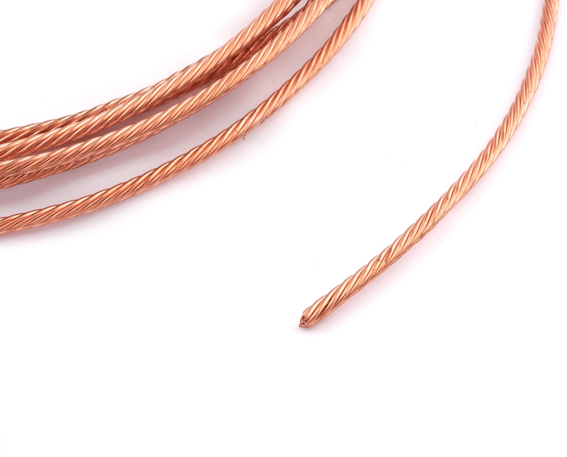 Twisted Swirl Thick Round Raw Copper Wire Strip sheet, Home Decoration, Jewelry Findings 5mm RF7-15