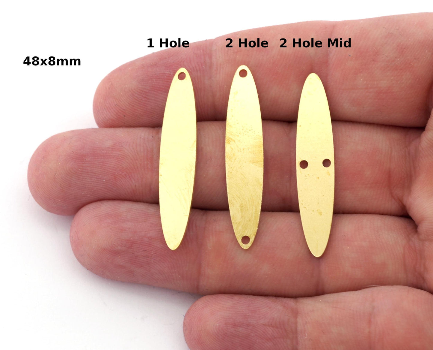 Oval Shape Charms, Connector, Earring Charms, Raw brass 40x8 mm thickness 0.8mm 4988 r