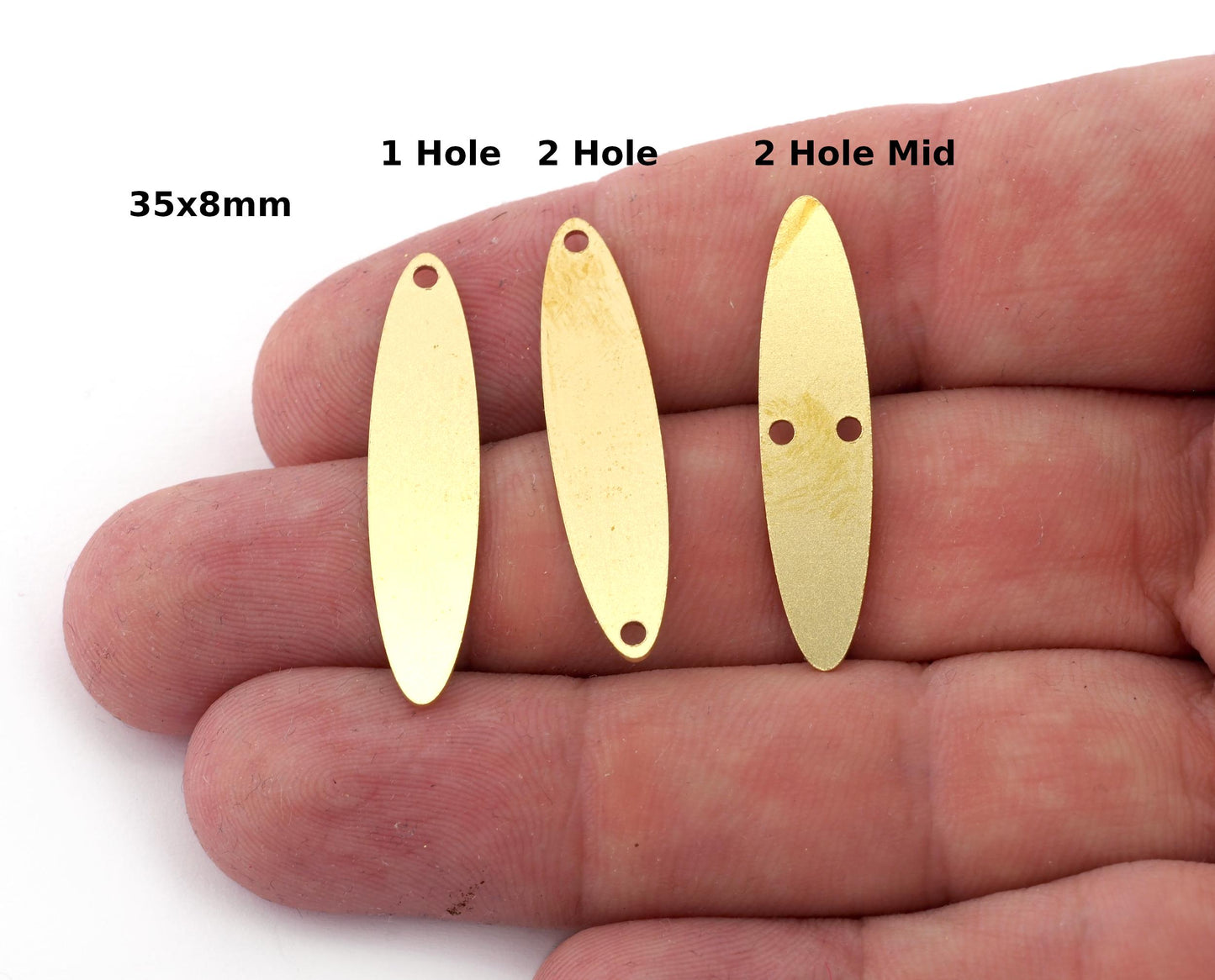 Oval Shape Charms, Connector, Earring Charms, Raw brass 35x8 mm thickness 0.8mm 4989 r