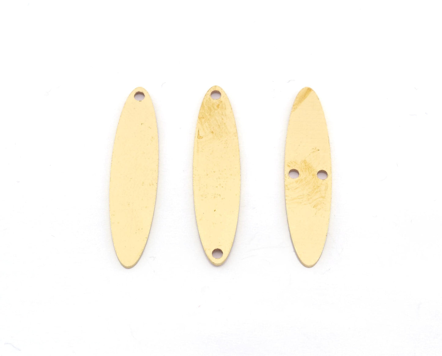 Oval Shape Charms, Connector, Earring Charms, Raw brass 35x8 mm thickness 0.8mm 4989 r