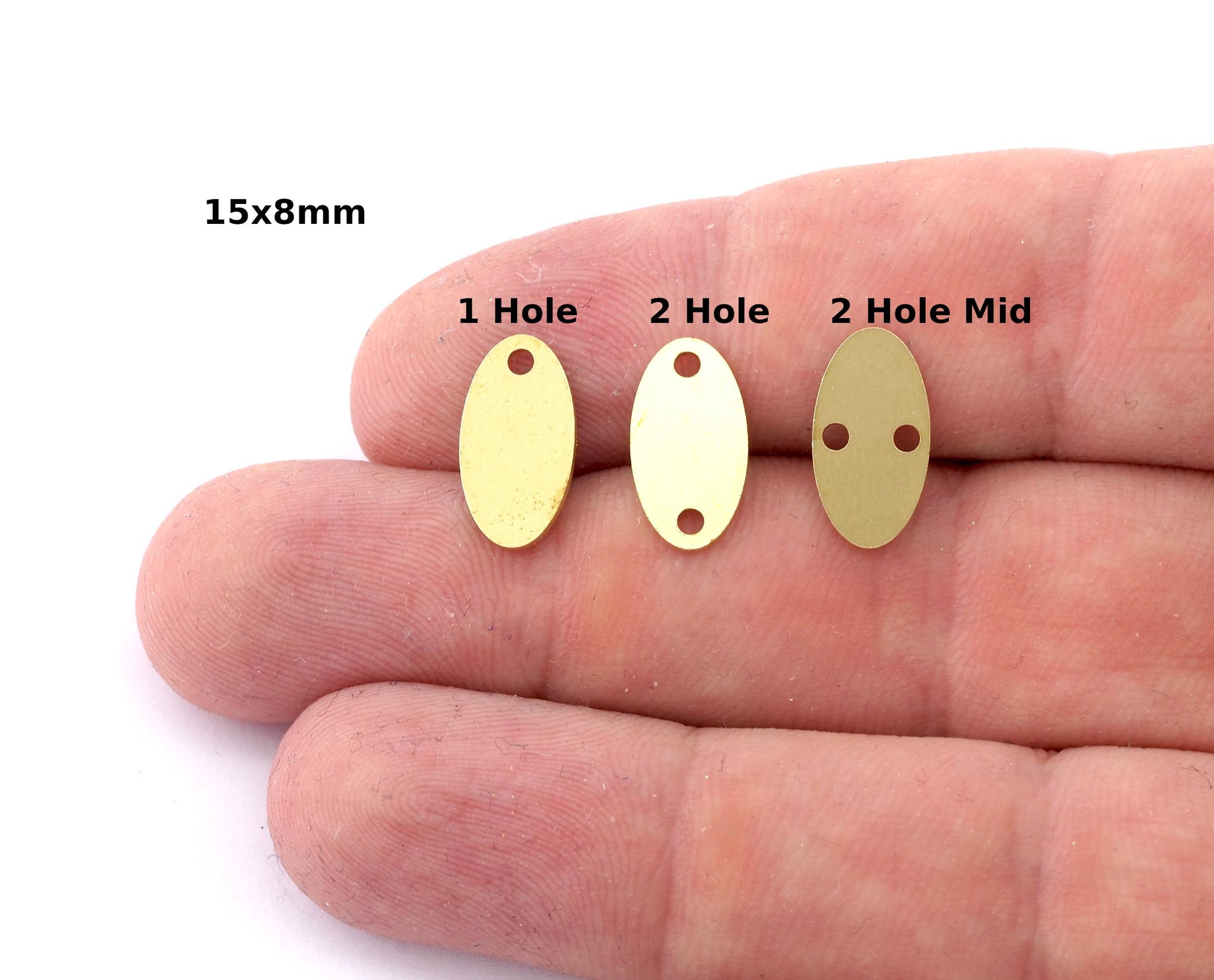 Oval Shape Charms, Connector, Earring Charms, Raw brass 15x8 mm thickness 0.8mm 4992 R