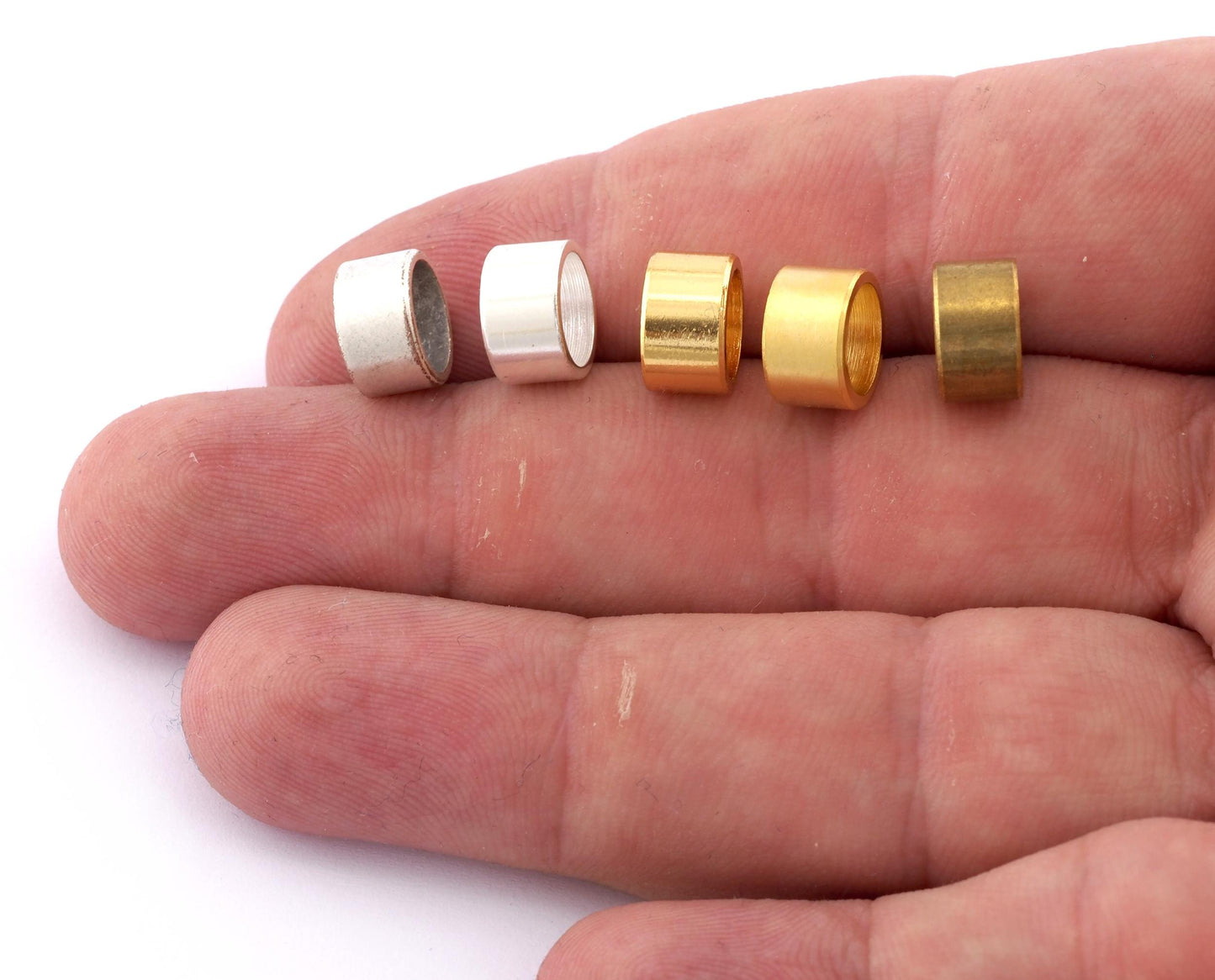 Disc Ring Beads 10x6mm (hole 8mm) Raw Solid Brass, Antique Shiny Silver, Shiny Matte Gold Plated Beads Spacer Bead , Findings bab8 1619