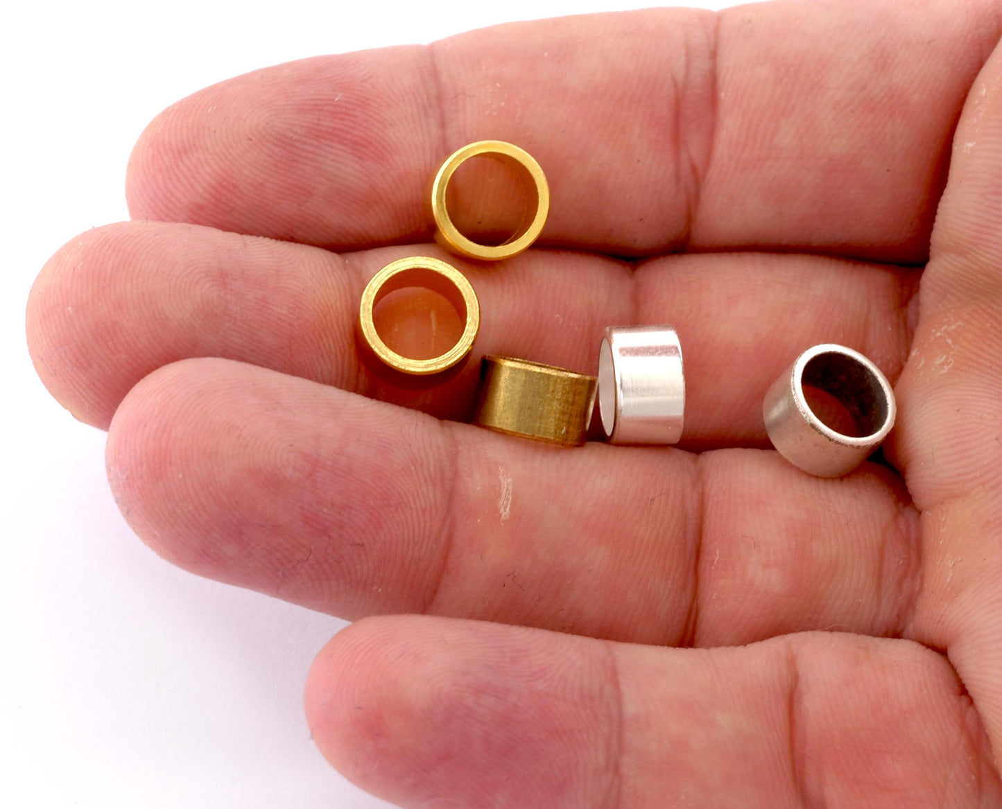 Disc Ring Beads 10x6mm (hole 8mm) Raw Solid Brass, Antique Shiny Silver, Shiny Matte Gold Plated Beads Spacer Bead , Findings bab8 1619