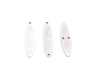 Oval Shape Charms, Connector, Earring Charms, Antique silver plated brass 35x8 mm thickness 0.8mm 4989 as