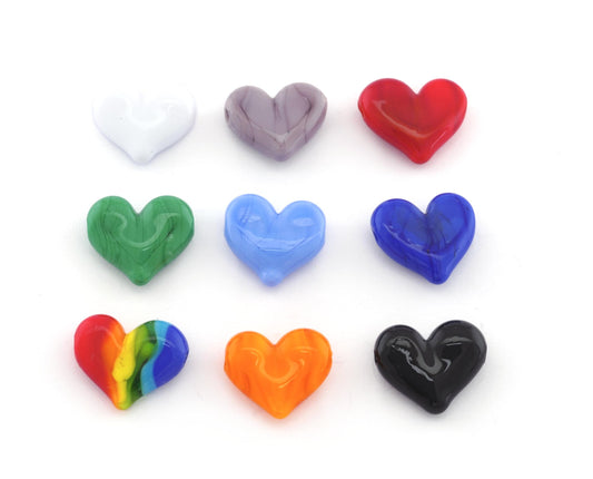 Heart Murano Glass Charms Beads Add on charm Beads Bracelet Necklace Part Brass Jewelry making parts (17x14mm) 4993 - 01