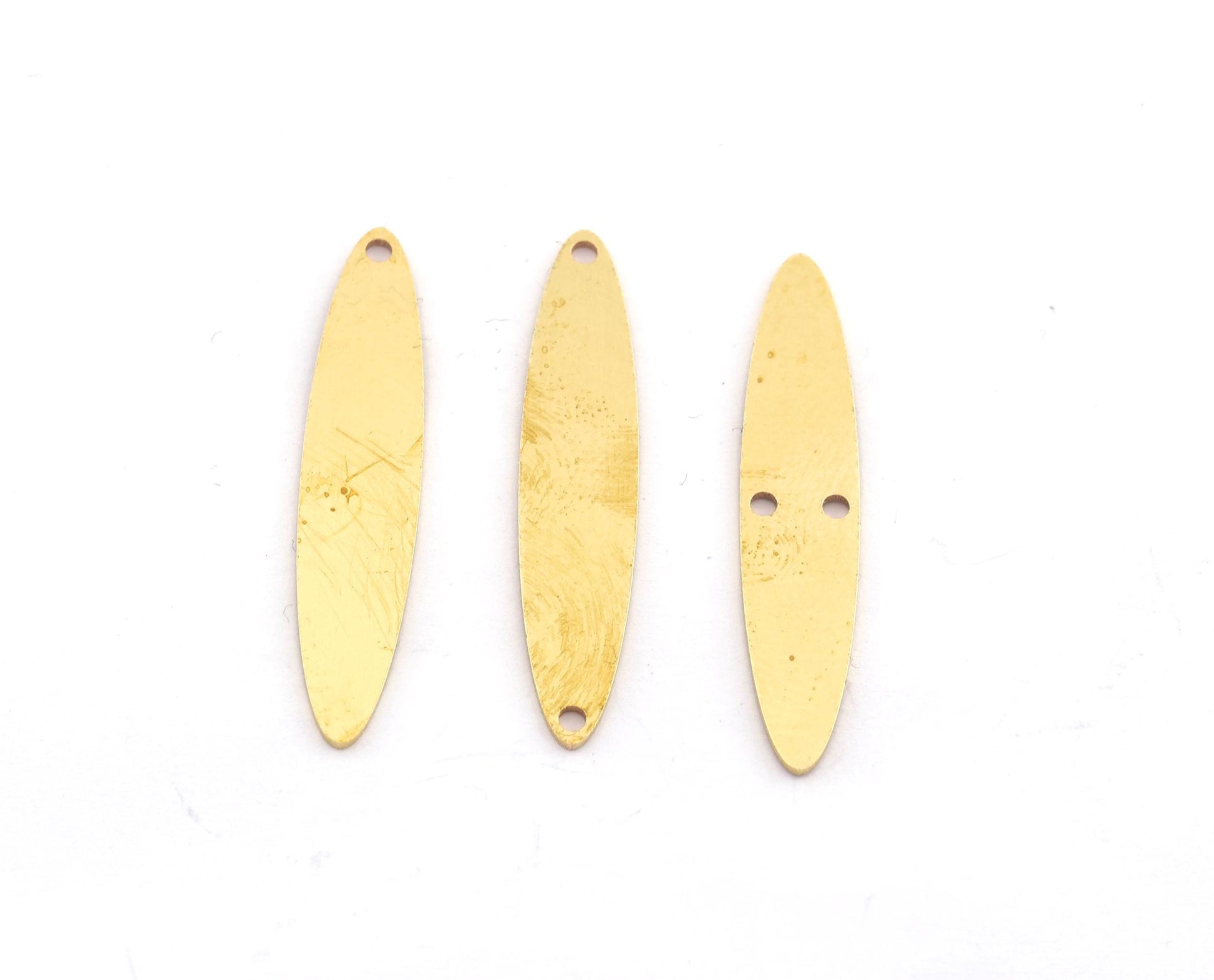 Oval Shape Charms, Connector, Earring Charms, Raw brass 40x8 mm thickness 0.8mm 4988 r