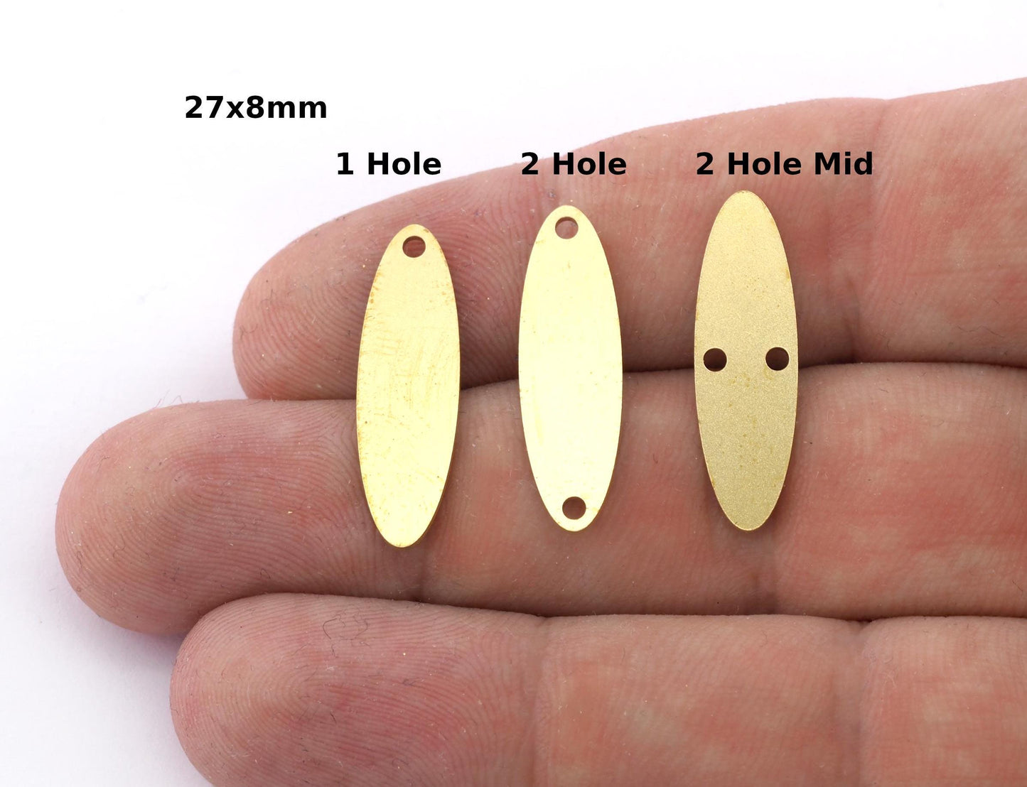 Oval Shape Charms, Connector, Earring Charms, Raw brass 27x8 mm thickness 0.8mm 4990 R