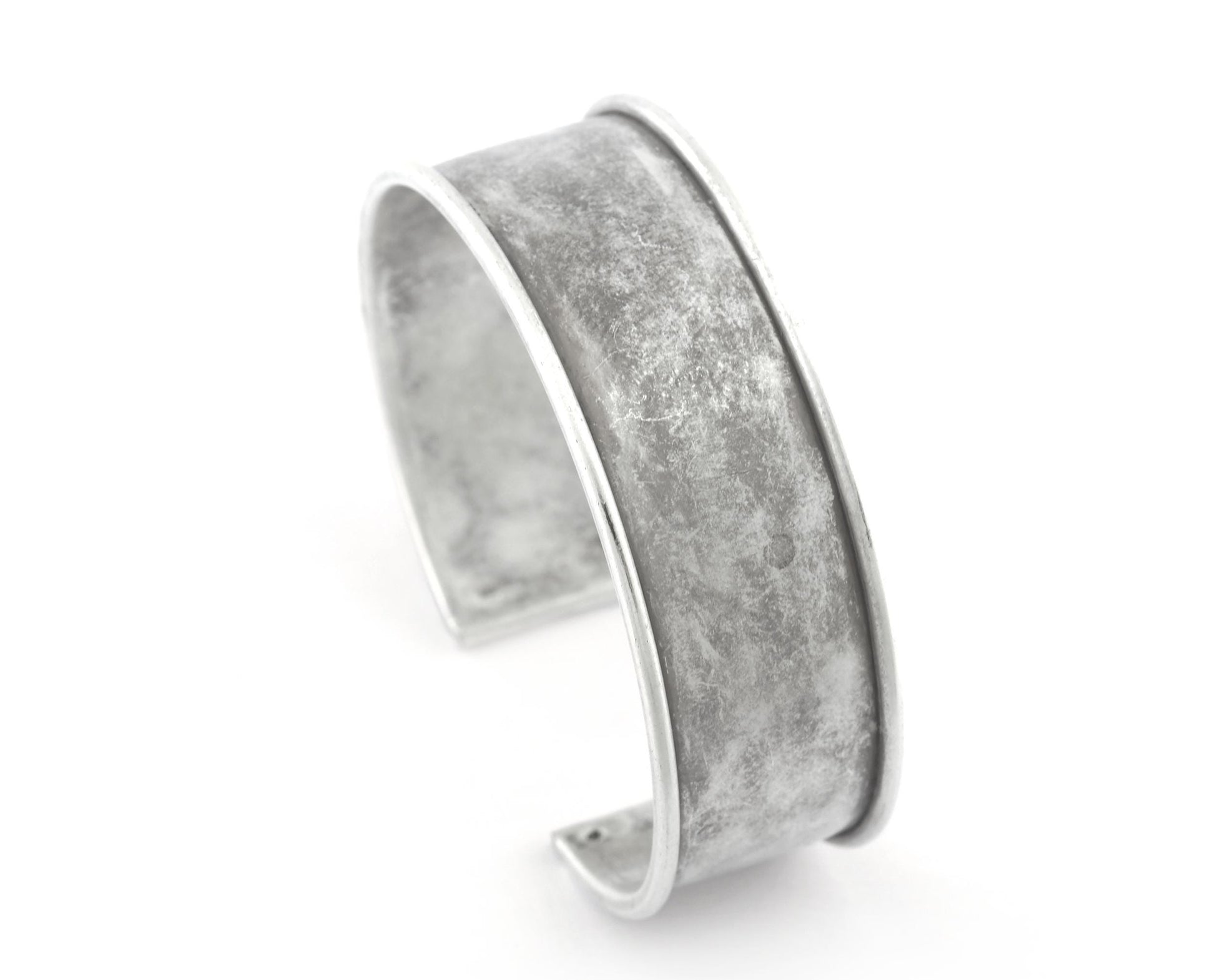 Bangle Bracelet Blank, Antique Silver Plated Brass, Cuff Adjustable 20mm supplies findings Raf2-2 - BRC