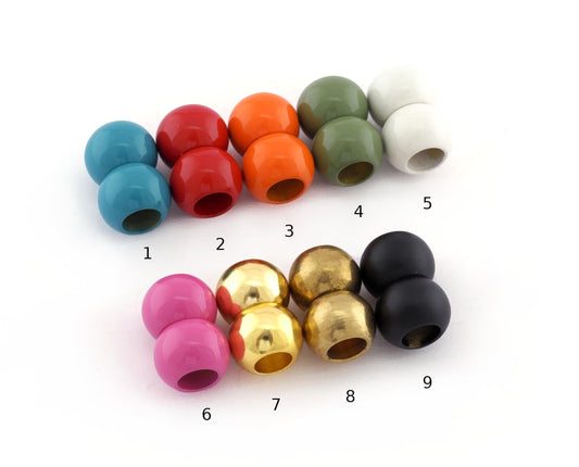 Colorful Ball Magnetic Clasp Leather Cord End (6.2mm 0.25" Holes) Painted brass 18x12mm 0,68"x0.47" leather cord Bracelet Clasp MCL6 1168