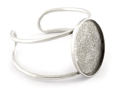 Oval Bracelet Blank Resin Blank, Cabochon Mounting, Bracelet Making, Bracelet that fits perfectly on the Wrist Adjustable 40x30mm Blank 5555