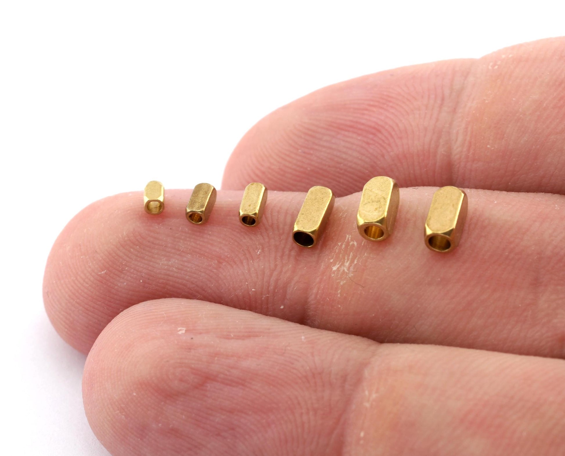 Small Rectangle Beads, Tube Middle Hole Beads, Jewelry Beads Raw Brass, Spacer Holder jewelry finding BAB2 BAB1 5561