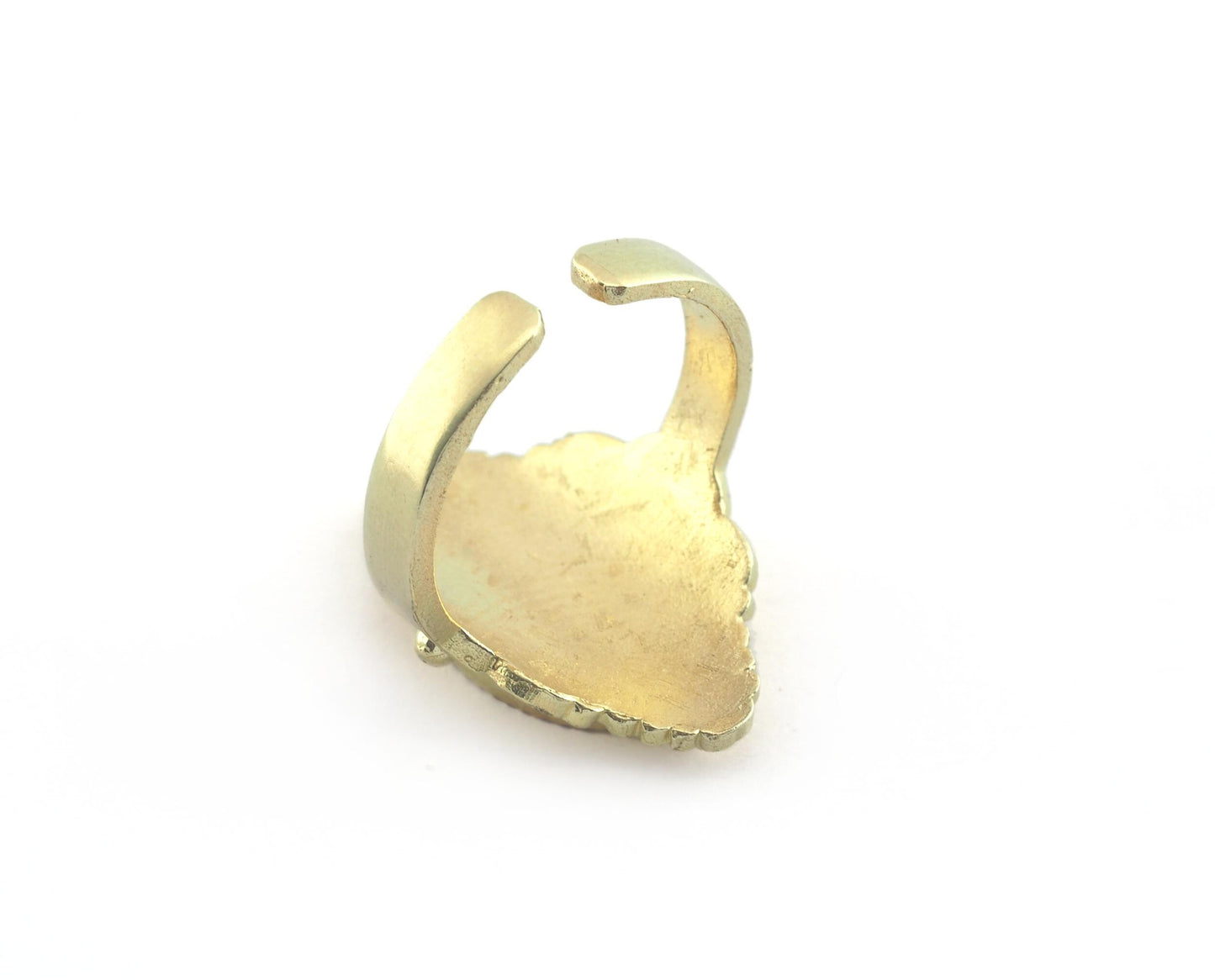 Oval Ring Blank Bezel, Adjustable Ring Base Bezel setting Raw Brass Antique silver Shiny Gold ( 10x14mm setting ) (7- 9US ) OZ5565