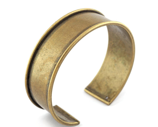 Bangle Bracelet Blank, Antique Bronze Plated Brass, Cuff Adjustable 20mm supplies findings Raf2 - BRC