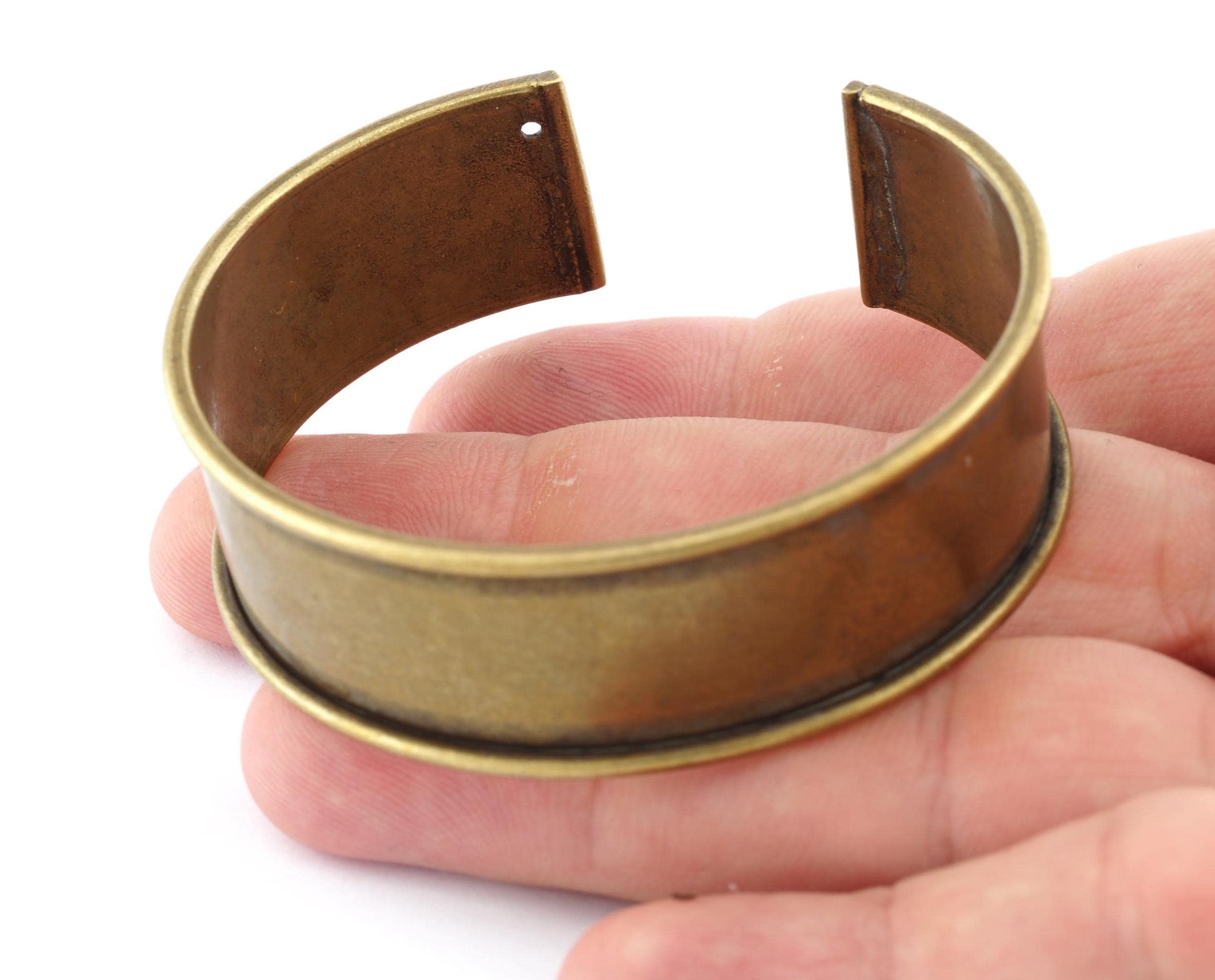 Bangle Bracelet Blank, Antique Bronze Plated Brass, Cuff Adjustable 20mm supplies findings Raf2 - BRC