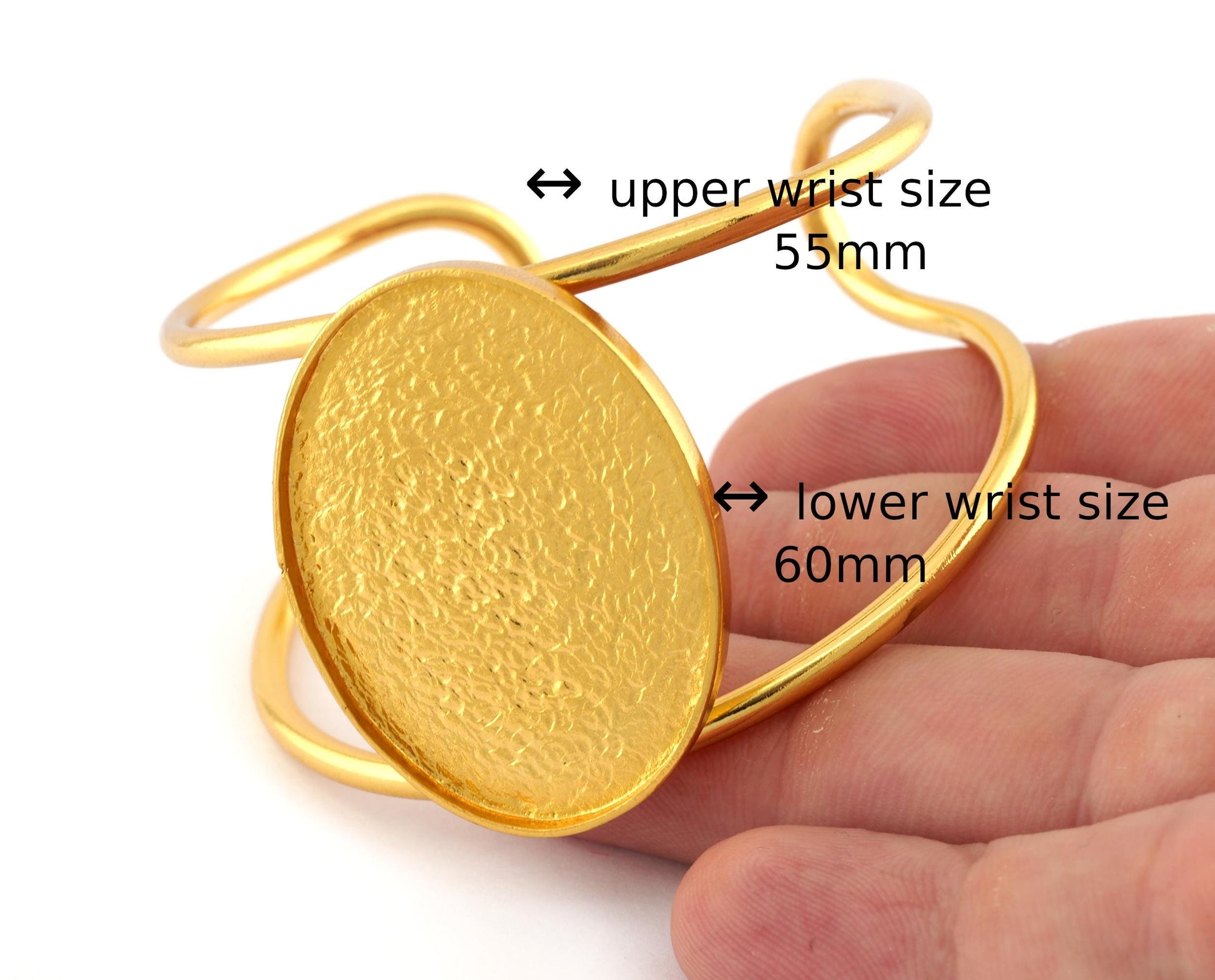 Oval Bracelet Blank Resin Blank, Cabochon Mounting, Bracelet Making, Bracelet that fits perfectly on the Wrist Adjustable 40x30mm Blank 5555