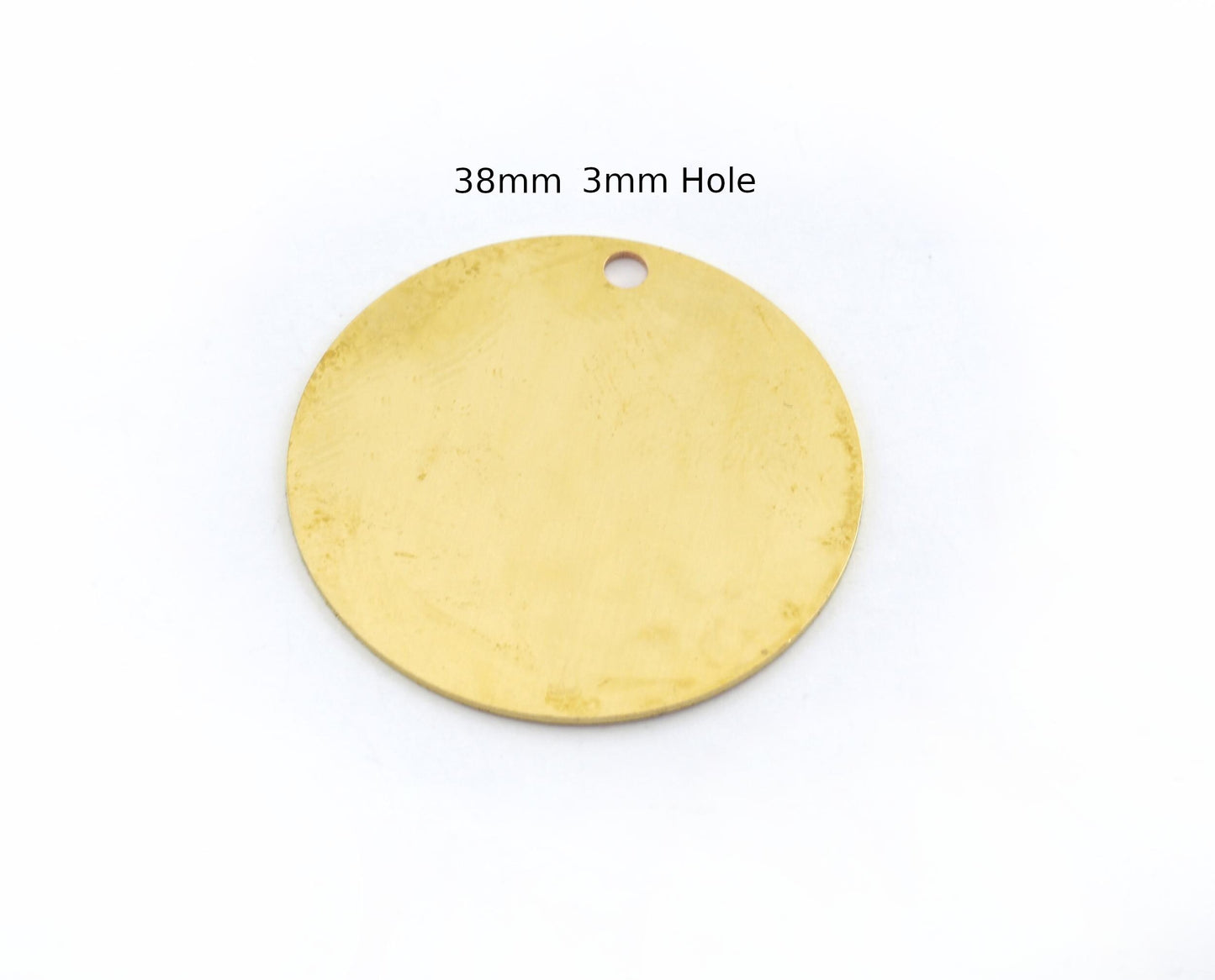 Raw Brass 38mm Circle tag Findings Stampings 1202
