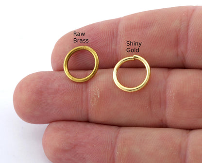 Open jump ring hoops findings 13mm (Wire thickness 1.5mm ) raw brass Rose gold or shiny gold plated jumpring 2355-60