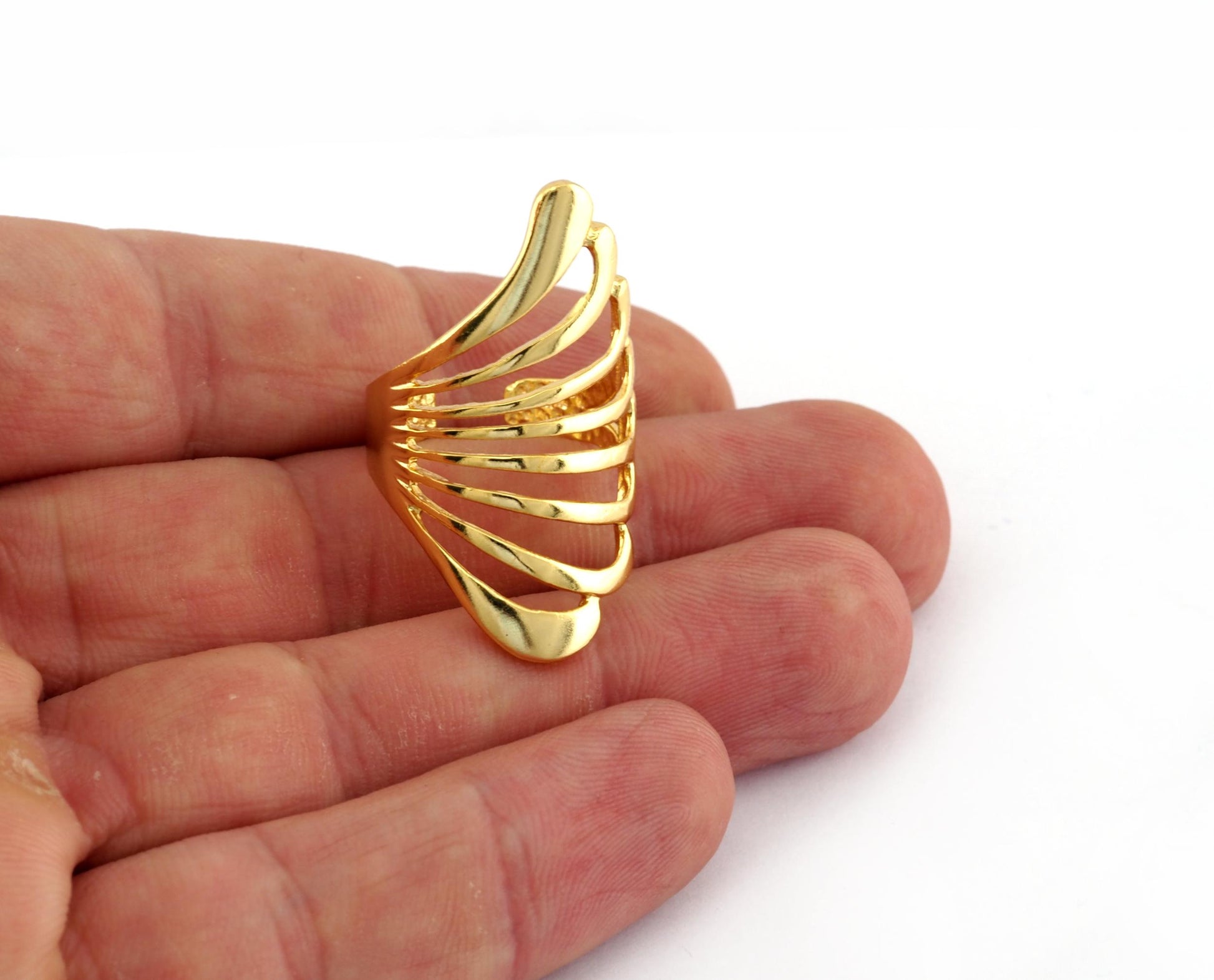 Feather Wing Ring Raw brass - Antique silver plated - Shiny Gold - Shiny Silver plated Brass (6-9US Adjustable size) 4204
