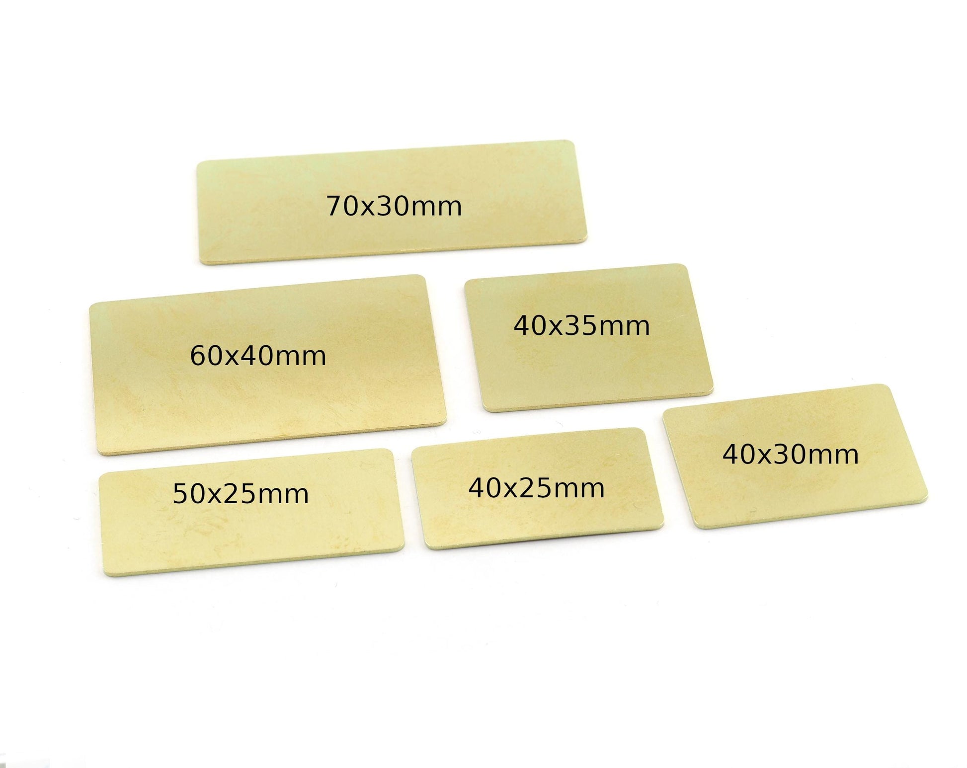 Brass Rectangles Plate Laser Cut Good Quality Crafting - Jewelry Parts 70x30 60x40 40x35 50x25 40x25 40x30 mm S315 -02