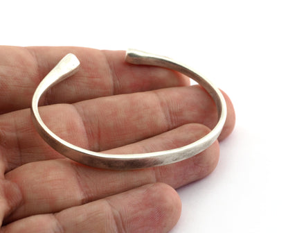 Flat Plain Bracelet , Bracelet Base Blank Raw Brass Antique Silver Shiny Silver Shiny Gold Plated Solid Brass (60mm size - Adjustable ) 5571