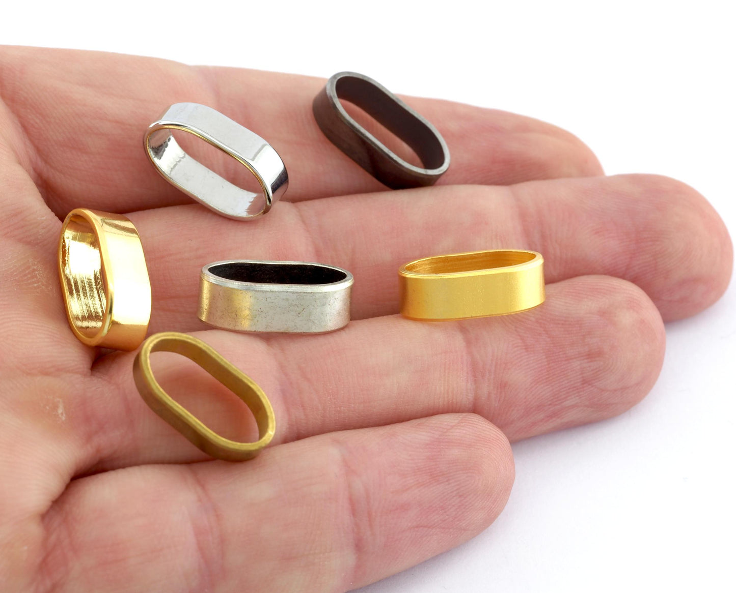 Slider Beads Spacer Findings, leather, ribbon ,cord ,slider Brass plated options rhodium gold silver, 18x9x6mm spacer hole 16x7mm bab OZ2324