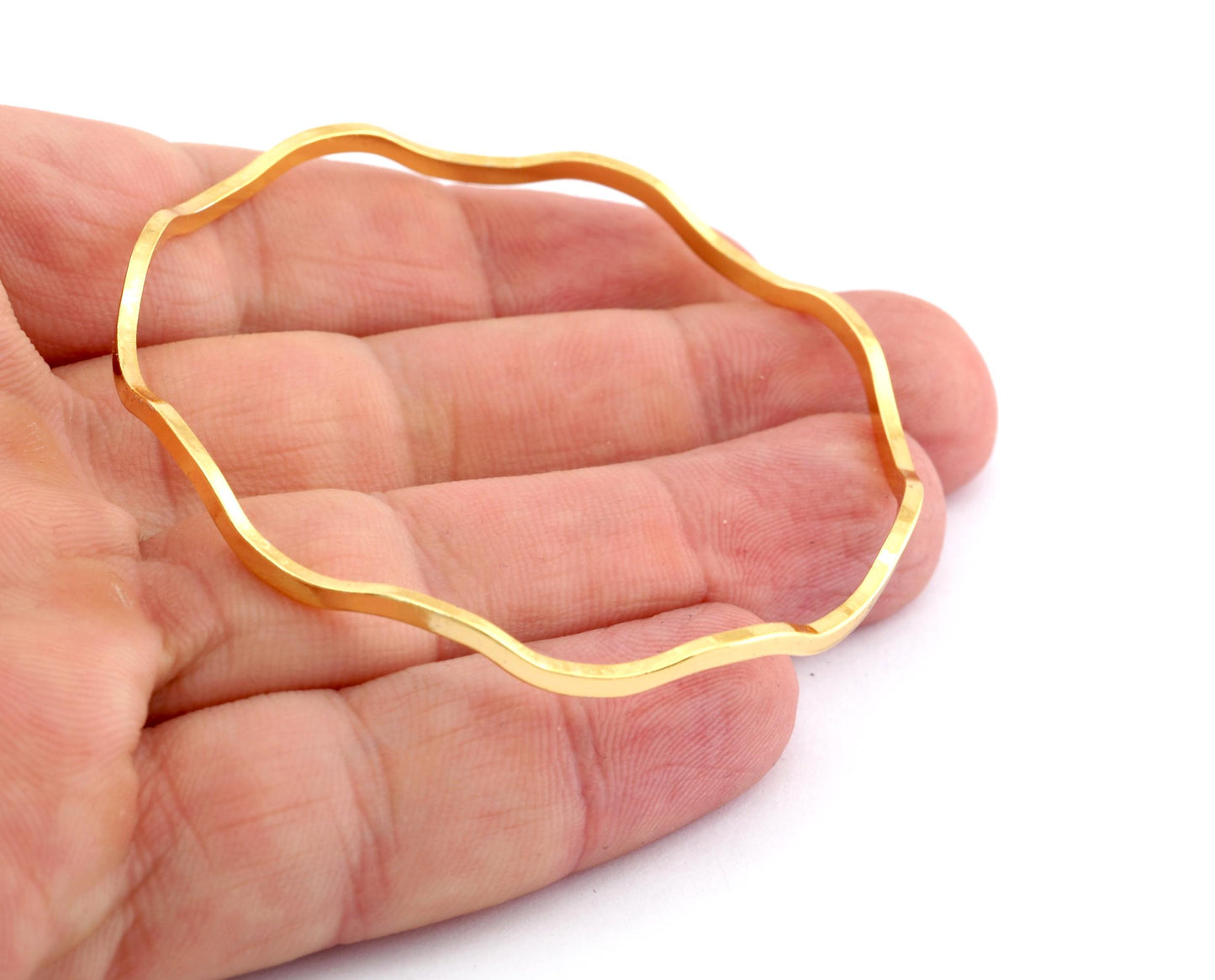 Modern minimal bracelet Base, Shiny Gold tone (60mm inside) 5576