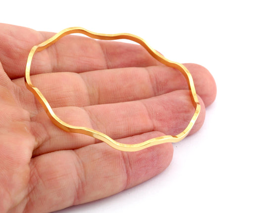 Modern minimal bracelet Base, Shiny Gold tone (60mm inside) 5576