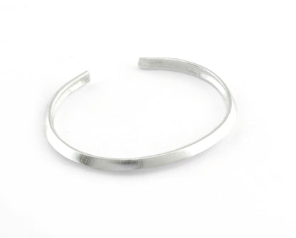 Bracelet Shiny Silver Plated Brass (65mm inner size - Adjustable ) OZ3180