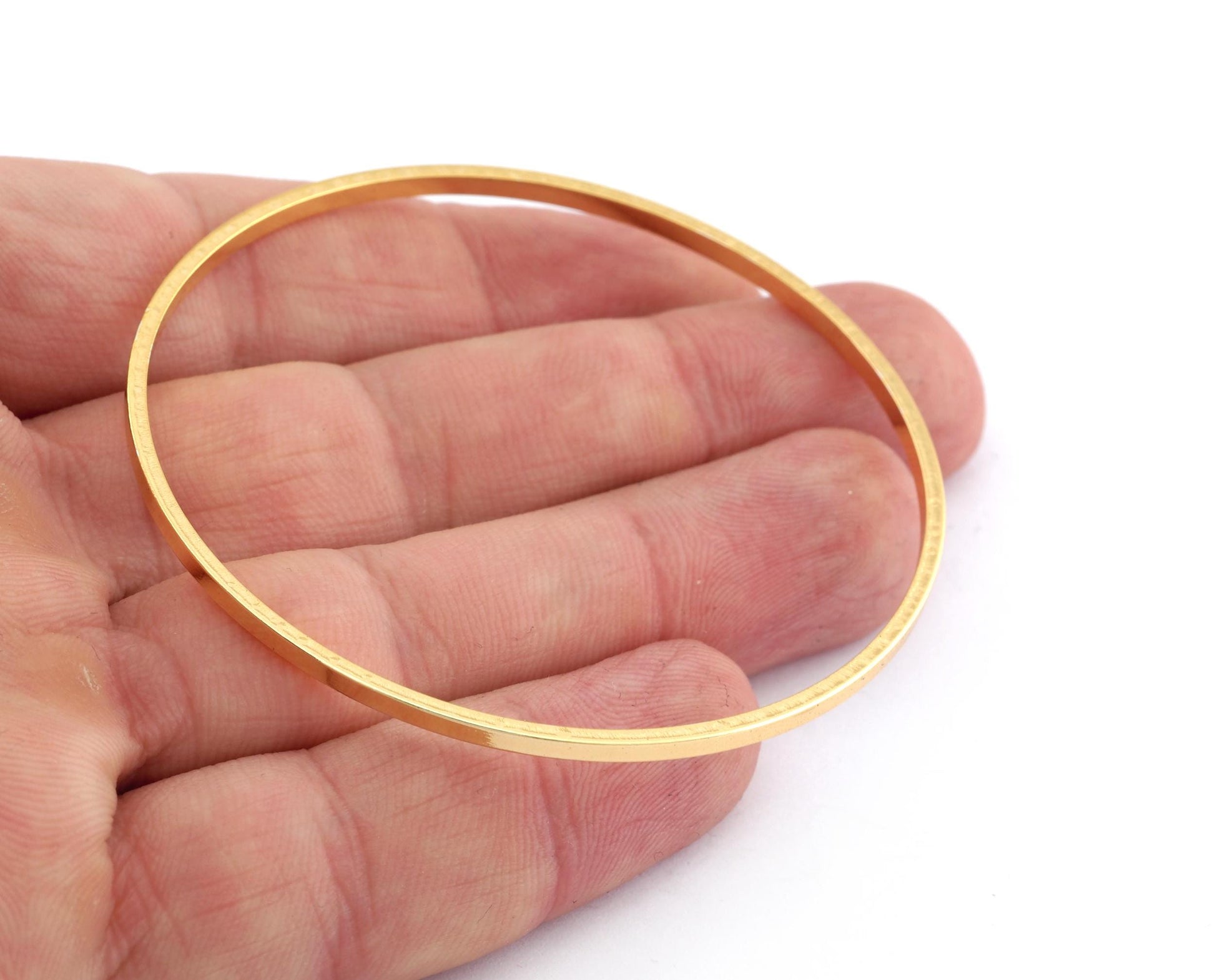 Modern minimal hoop bracelet Base, Shiny Gold tone (60mm inside) 5577 GT