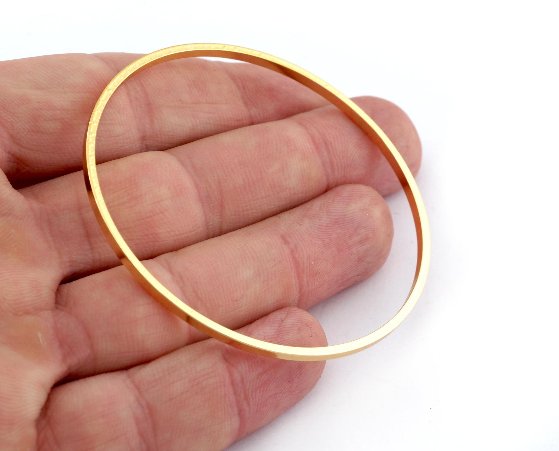 Modern minimal hoop bracelet Base, Shiny Gold tone (60mm inside) 5577 GT