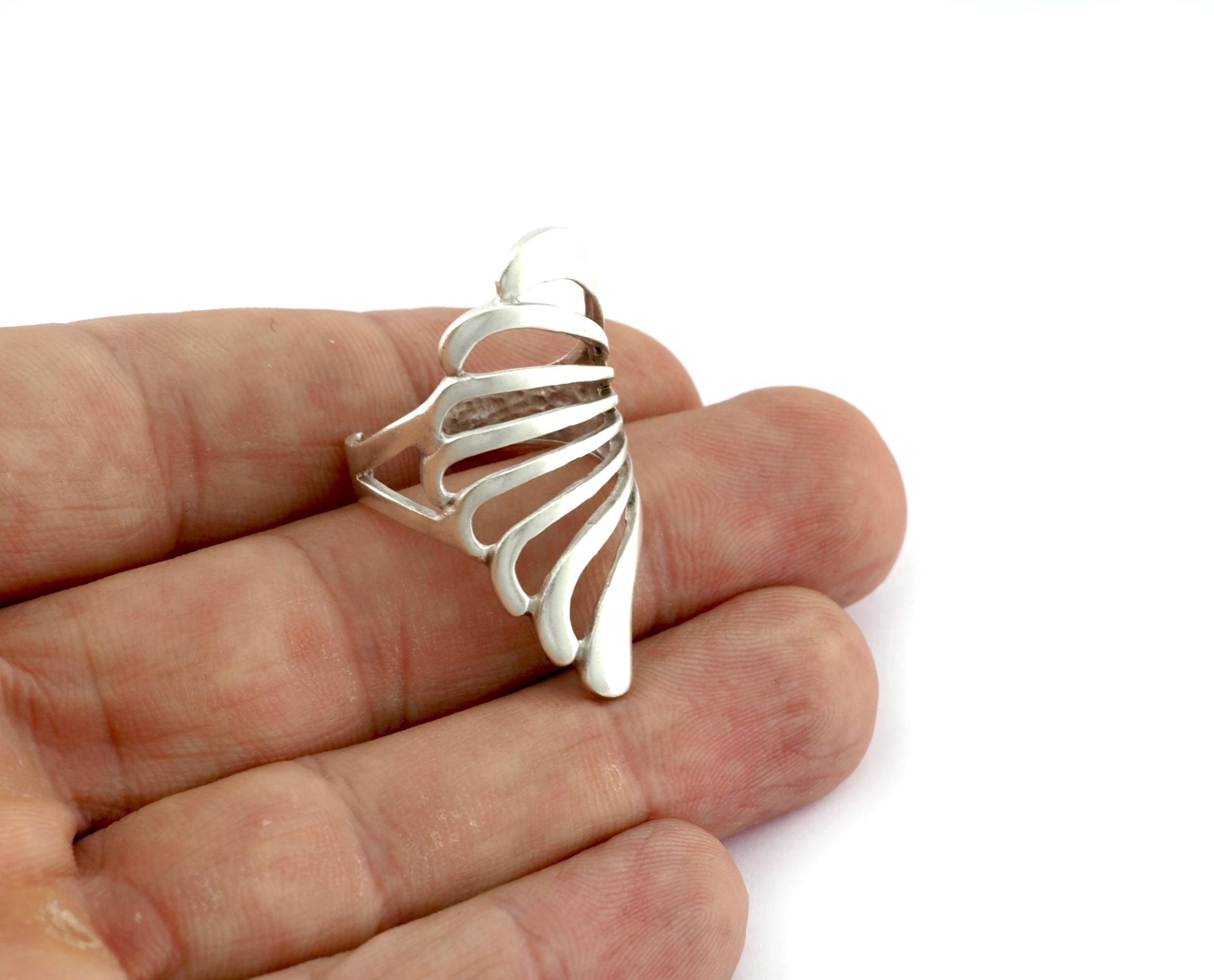 Feather Wing Ring Raw brass - Antique silver plated - Shiny Gold - Shiny Silver plated Brass (6-9US Adjustable size) 4204