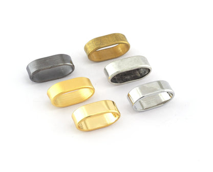 Slider Beads Spacer Findings, leather, ribbon ,cord ,slider Brass plated options rhodium gold silver, 18x9x6mm spacer hole 16x7mm bab OZ2324