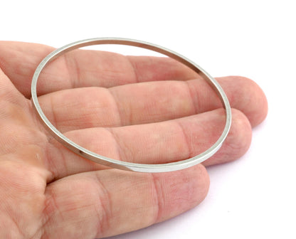 Modern minimal hoop bracelet Base, Shiny Gunmetal tone (60mm inside) 5577 GM