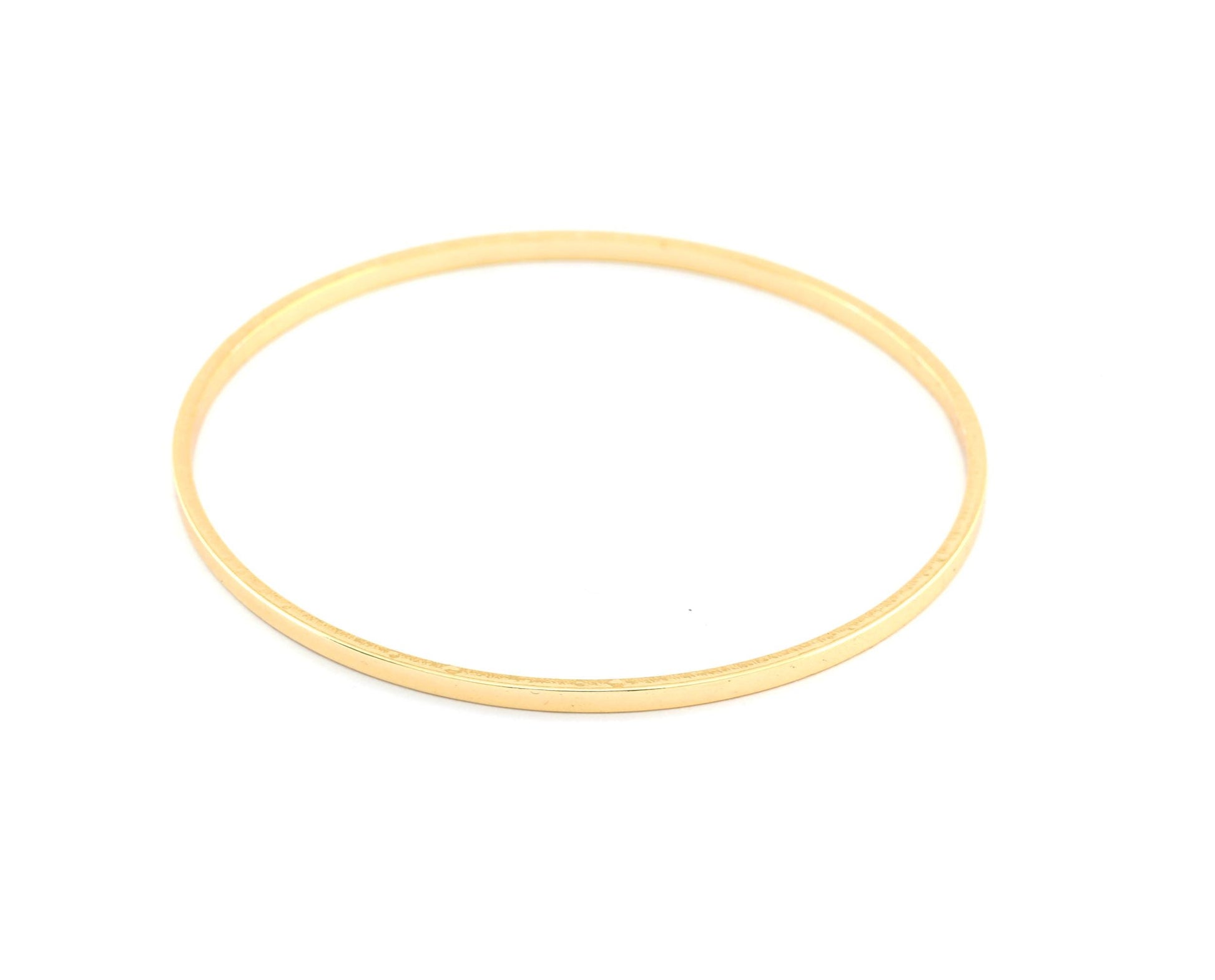 Modern minimal hoop bracelet Base, Shiny Gold tone (60mm inside) 5577 GT