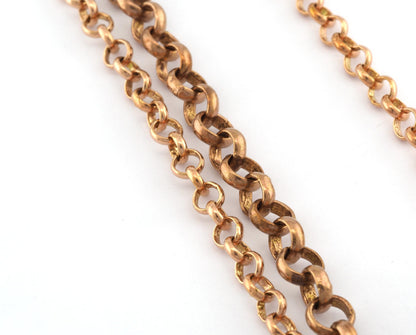 Belcher Chain / Rolo Chain Soldered chain raw brass 6mm or 8mm Z202