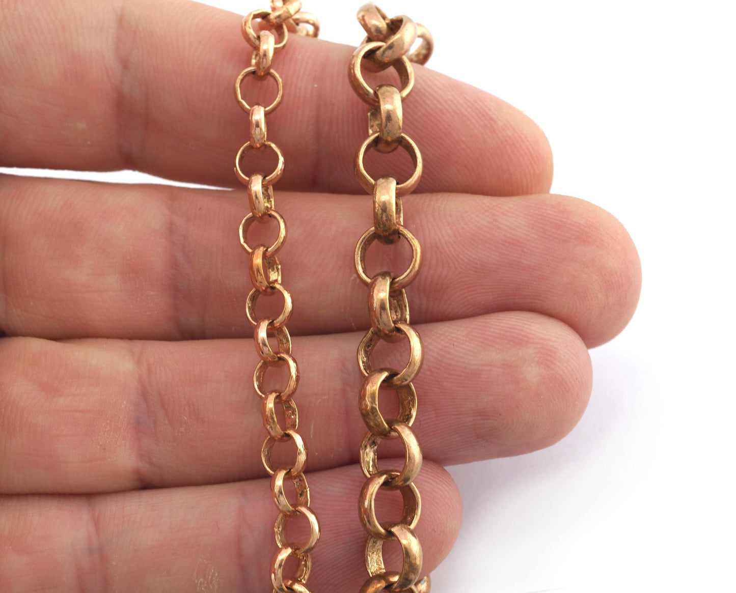 Belcher Chain / Rolo Chain Soldered chain raw brass 6mm or 8mm Z202