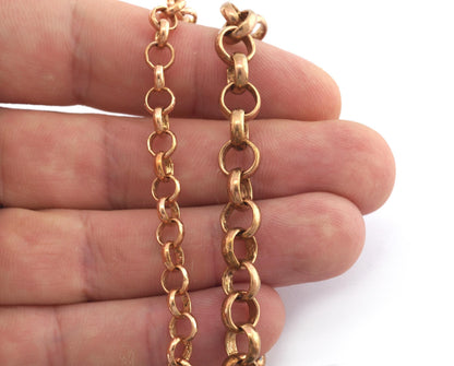 Belcher Chain / Rolo Chain Soldered chain raw brass 6mm or 8mm Z202
