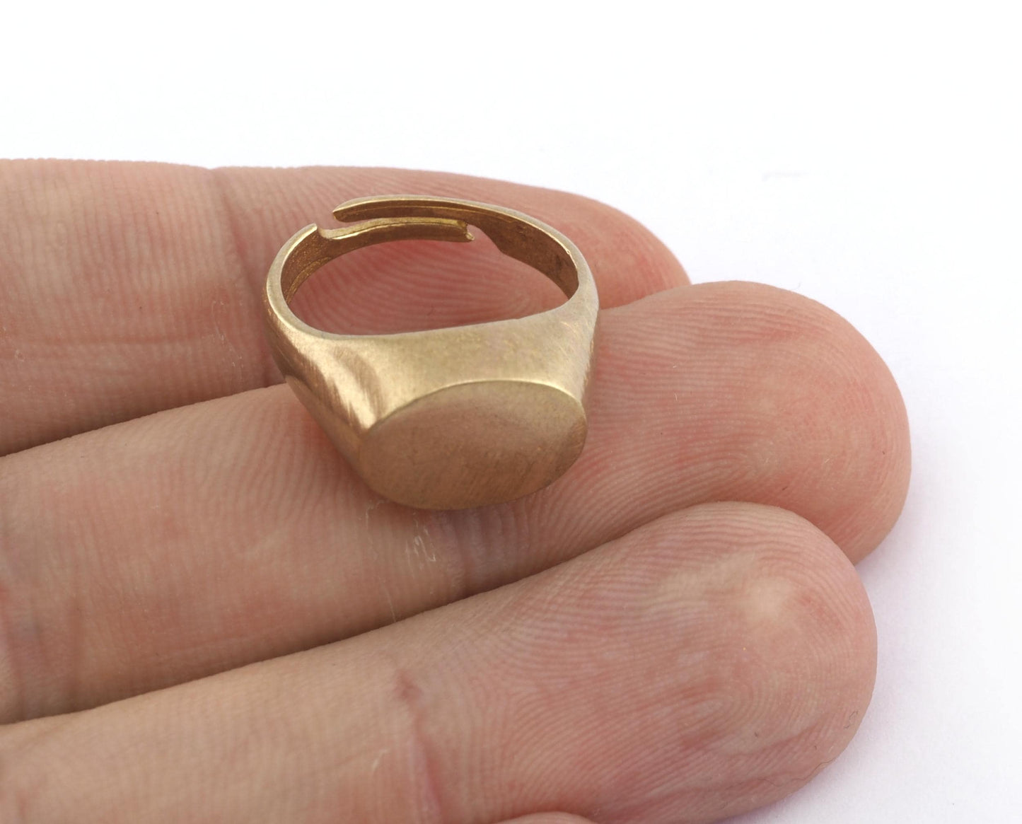 Oval Blank Ring Base Adjustable Raw Brass or Antique Silver plated (10x14mm Blank) (6-8 US Adjustable ) 5593