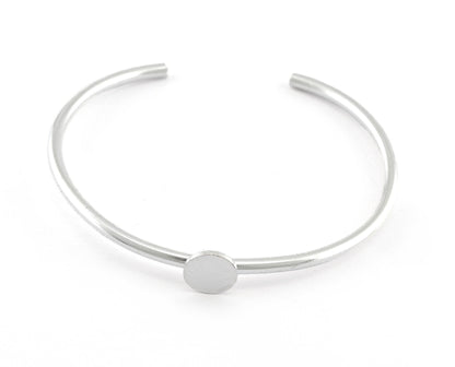 Cuff Disc Blanks, Round Blanks, Good Quality Bracelet Bases, Antique Silver Plated Brass (60mm inner size - Adjustable ) OZ5553