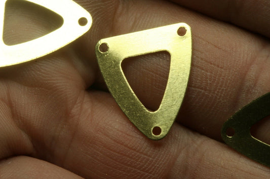 100 pcs 16x18mm raw brass triangle tag 3 hole raw brass connector charms ,raw brass findings 941R-60