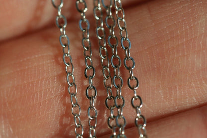 Soldered flat cable chain 1,5x2mm nickel tone Z022